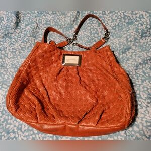 Dana Buchman Boho Faux Leather Woven Orange Purse